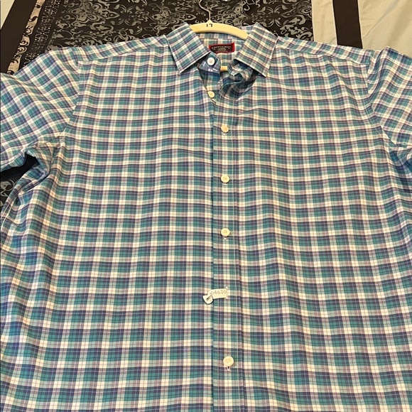 UNTUCKit Blue and White Plaid Casual Shirt - Picture 9 of 10